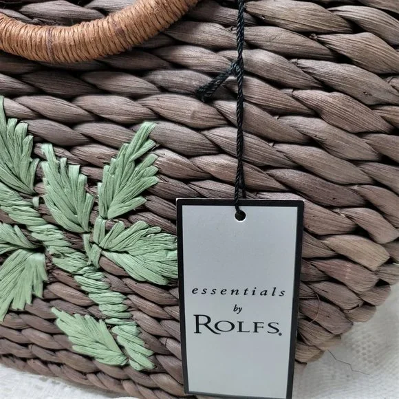 Rolf's Gardenia Mini Purse Basket Weave Wood Handle NWT - Picture 6 of 10